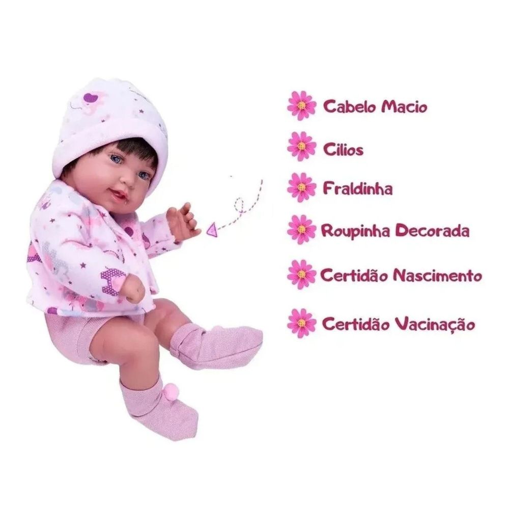 Boneca Baby Ninos Reborn Hora Do Lanche Cotiplás - 2406