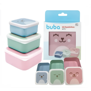 Kit 3 potinhos Gummy Buba Rosa