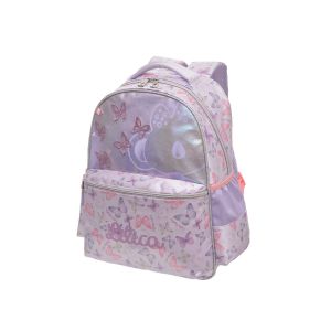 Mochila de Costas Lilica Menina - Lilás com estampa Borboletas