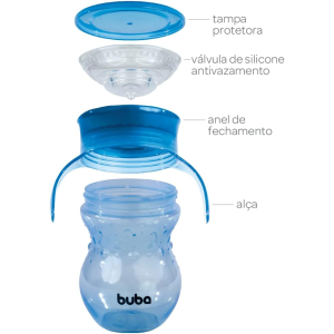 Copo de treinamento 360º com alça Buba azul