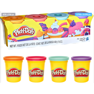 KIT MASSINHA DE MODELAR COM 4 POTES PLAY-DOH