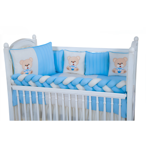 Kit de Berço Tiquinho Royal - Urso Encanto Azul 11 pçs