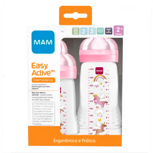 Kit Mamadeira MAM Easy Active™ Set - 270ml + 330ml Rosa