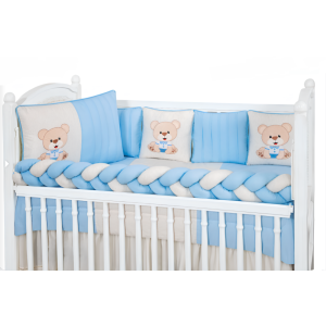 Kit de Berço Tiquinho Royal - Urso Encanto Azul 11 pçs