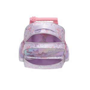 MOCHILA DE RODINHA LILICA MENINA - LILÁS COM ESTAMPA BORBOLETAS 971U01